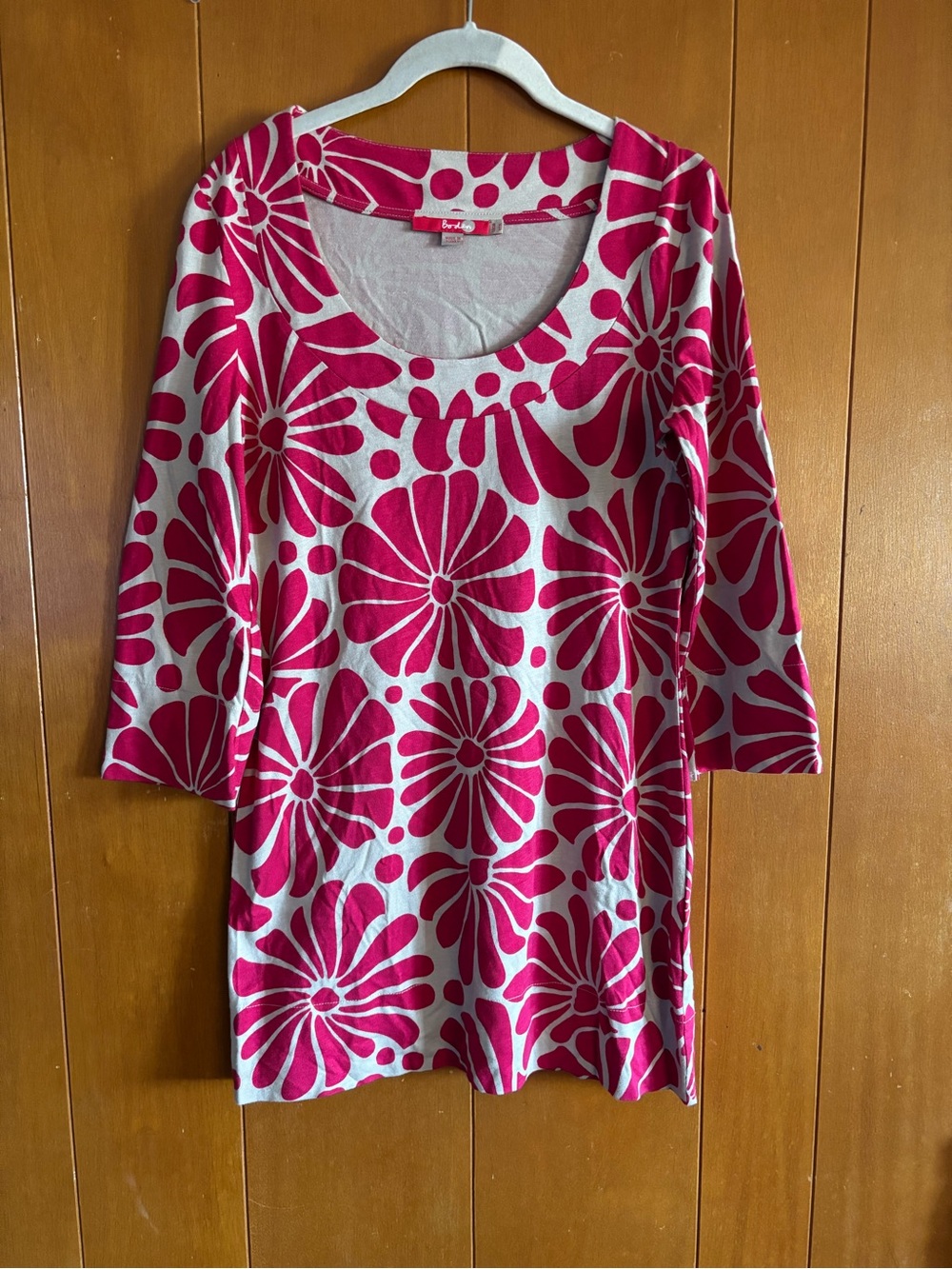 Boden Women’s Pink Floral Scoop Neck Tunic Top